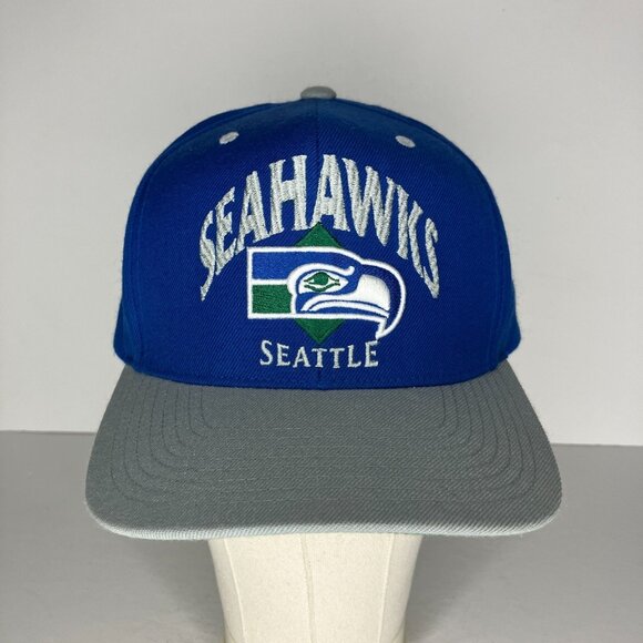 Seattle Seahawks Mitchell & Ness Adjustable Hat Cap Blue Gray - Picture 1 of 9